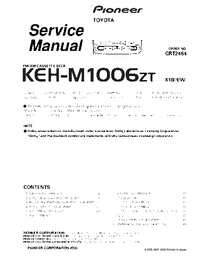 Pioneer KEH-M1006  Pioneer KEH KEH-M1006 Pioneer_KEH-M1006.pdf