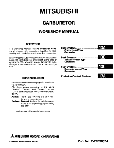 MITSUBISHI G-TITLE  MITSUBISHI Engines Manuals Carburetor+Emissions G-TITLE.pdf