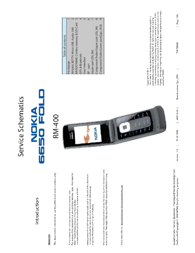 NOKIA 6650Fold RM-400 schematics v1 0  NOKIA Mobile Phone Nokia_6650fold 6650Fold_RM-400_schematics_v1_0.pdf