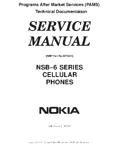 NOKIA 01FRONT  NOKIA Mobile Phone Nokia_8890 01FRONT.PDF