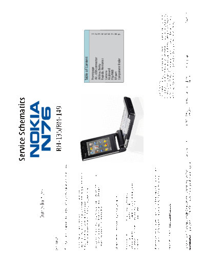 NOKIA N76 RM135 RM149 schematics 1.0  NOKIA Mobile Phone Nokia_N76 N76_RM135_RM149_schematics_1.0.pdf