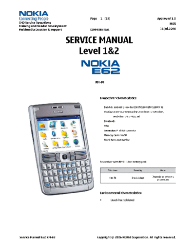NOKIA E62 RM-88 SM Level 1 2  NOKIA Mobile Phone E62 E62_RM-88_SM_Level_1_2.pdf
