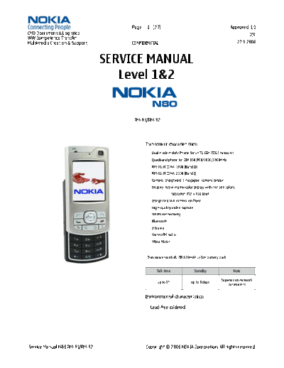 NOKIA N80 RM-92 service manual level1 2  NOKIA Mobile Phone N80 N80_RM-92_service_manual_level1_2.pdf