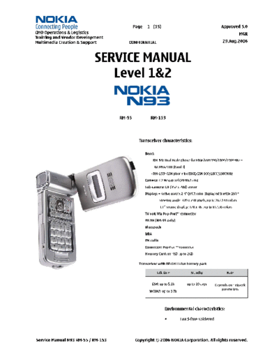 NOKIA N93 RM-55 RM-153 SM Level 1 2  NOKIA Mobile Phone N93 N93_RM-55_RM-153_SM_Level_1_2.pdf