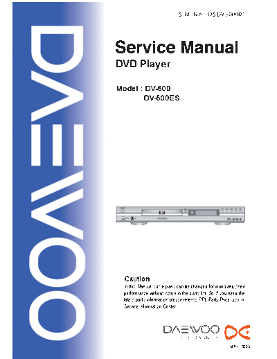 Daewoo DV-500 & 500ES  Daewoo DV DV-500 & 500ES DV-500 & 500ES.pdf