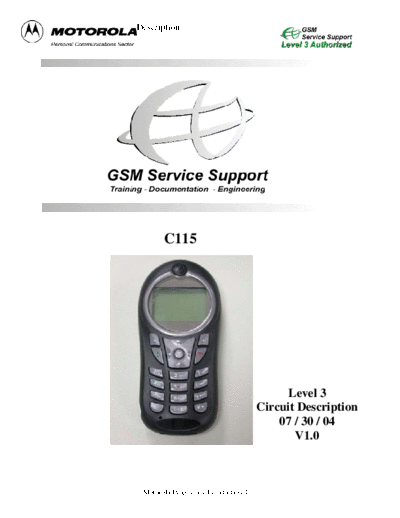 motorola CD C115 A4 C L3 V1  motorola Mobile Phone C115_sm CD_C115_A4_C_L3_V1.pdf