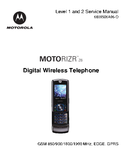 motorola SM Z6 A4 C L12 V1[1].0  motorola Mobile Phone Z6_sm SM_Z6_A4_C_L12_V1[1].0.pdf