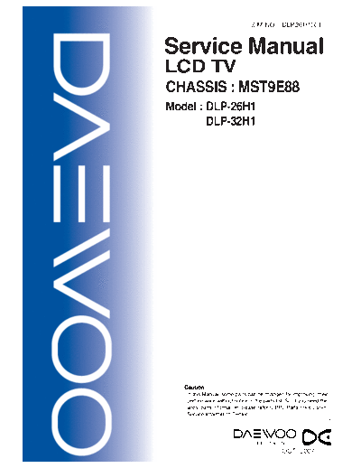 Daewoo DLP26H1001  Daewoo LCD DLP26H1001.rar