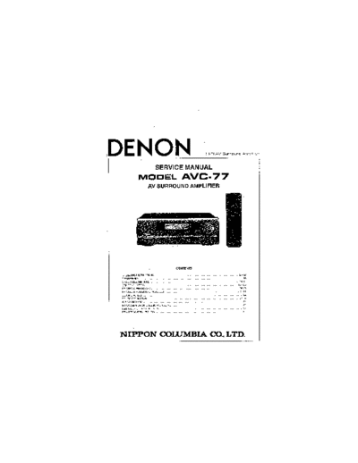 DENON  AVC-77  DENON AV Surround Amplifier AV Surround Amplifier Denon - AVC-77  AVC-77.PDF