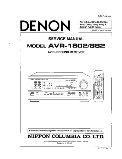 DENON  2 AVR-1802 & 882  DENON AV Surround Receiver AV Surround Receiver Denon - AVR-1802 & 882  2 AVR-1802 & 882.PDF