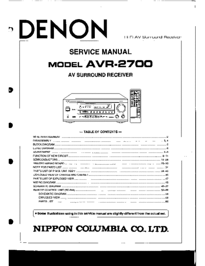 DENON  AVR-2700  DENON AV Surround Receiver AV Surround Receiver Denon - AVR-2700  AVR-2700.PDF