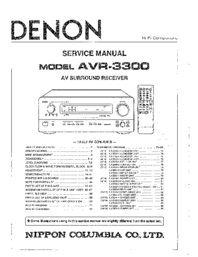 DENON  2 AVR-3300  DENON AV Surround Receiver AV Surround Receiver Denon - AVR-3300  2 AVR-3300.PDF