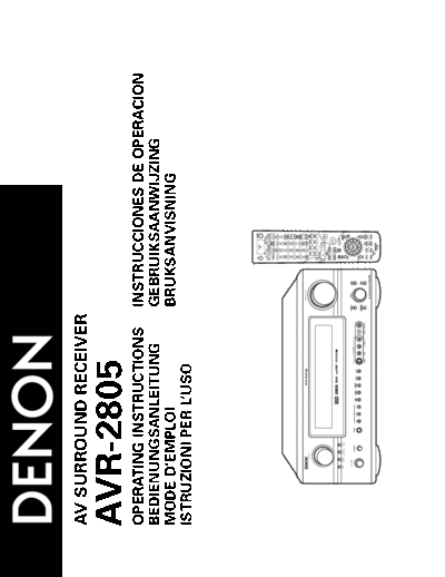 DENON  AVR-2805  DENON AV Surround Receiver & Amplifier AV Surround Receiver & Amplifier Denon - AVR-2805 & 985 & AVC-2890  AVR-2805.pdf