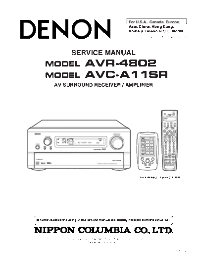 DENON  AVR-4802 & AVC-A11SR  DENON AV Surround Receiver & Amplifier AV Surround Receiver & Amplifier Denon - AVR-4802 & AVC-A11SR  AVR-4802 & AVC-A11SR.PDF