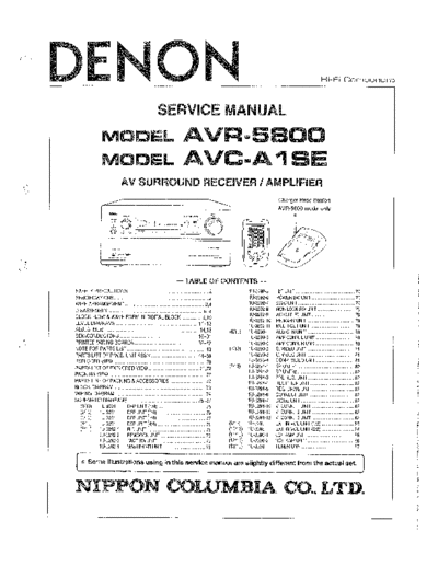 DENON  AVR-5800 & AVC-A1SE  DENON AV Surround Receiver & Amplifier AV Surround Receiver & Amplifier Denon - AVR-5800 & AVC-A1SE  AVR-5800 & AVC-A1SE.PDF