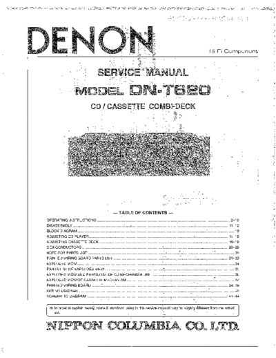 DENON  DN-T620  DENON CD Cassette Combi-Deck CD Cassette Combi-Deck Denon - DN-T620  DN-T620.PDF