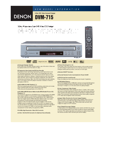 DENON  DVM-715  DENON DVD Video Auto Changer DVD Video Auto Changer Denon - DVM-1815 & DVM-715  DVM-715.pdf