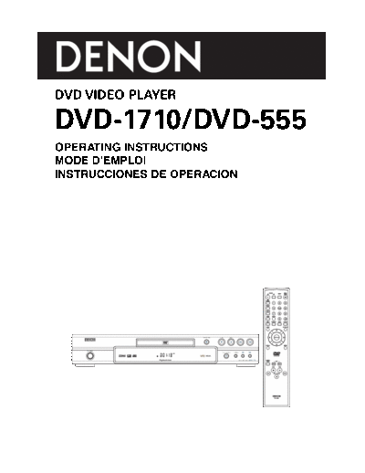 DENON   DVD-1710 & DVD-555  DENON DVD Video Player DVD Video Player Denon - DVD-1710 & DVD-555   DVD-1710 & DVD-555.pdf