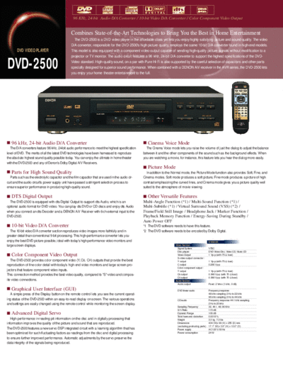 DENON  DVD-2500  DENON DVD Video Player DVD Video Player Denon - DVD-2500BT & 3800BD  DVD-2500.pdf