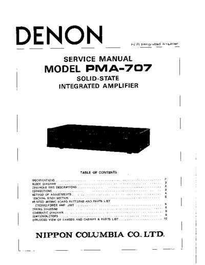 DENON  PMA-707  DENON Integrated Stereo Amplifier Integrated Stereo Amplifier Denon - PMA-707  PMA-707.PDF