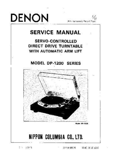 DENON  DP-1200  DENON LP Turntable LP Turntable Denon - DP-1200  DP-1200.PDF