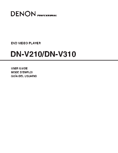 DENON  DN-V210 & DN-V310  DENON Network Audio Video Player Network Audio Video Player Denon - DN-V210 & DN-V310  DN-V210 & DN-V310.pdf