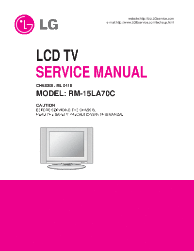 LG RU-15LA70C LCD TV Service Manual  LG LCD LG_RU-15LA70C_LCD_TV_Service_Manual.zip