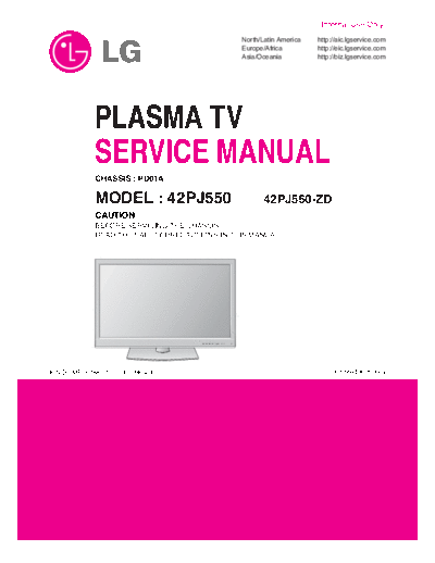 LG 42PJ550 Chassis PD01A Plasma TV SM  LG Plasma LG 42PJ550 Chassis PD01A Plasma TV SM.rar