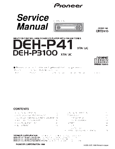 Pioneer DEH-P41,P3100  Pioneer DEH DEH-P41 & P3100 Pioneer_DEH-P41,P3100.pdf