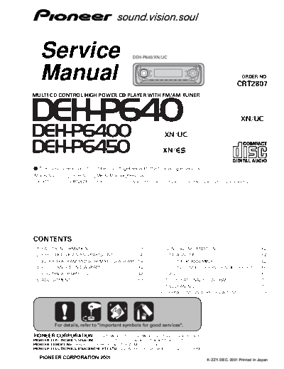 Pioneer DEH-P640,P6400,P6450  Pioneer DEH DEH-P640 & P6400 & P6450 Pioneer_DEH-P640,P6400,P6450.pdf