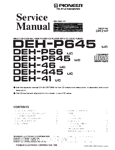 Pioneer DEH-P645,56,545,46,445,41  Pioneer DEH DEH-P645 & 56 & 545 & 46 & 445 & 41 Pioneer_DEH-P645,56,545,46,445,41.pdf