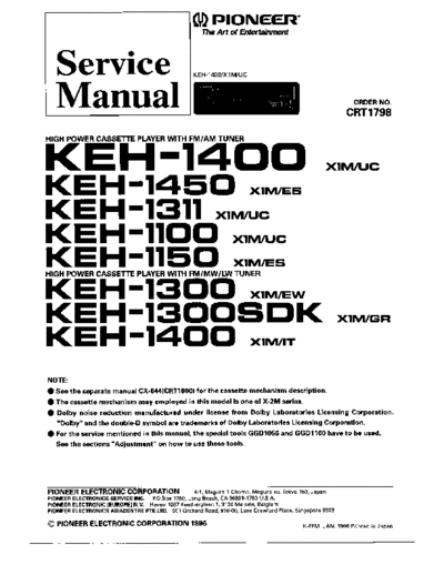 Pioneer KEH-1400,1450,1311,1100,1150,1300  Pioneer KEH KEH-1400 & 1450 & 1311 & 1100 & 1150 & 1300 Pioneer_KEH-1400,1450,1311,1100,1150,1300.pdf