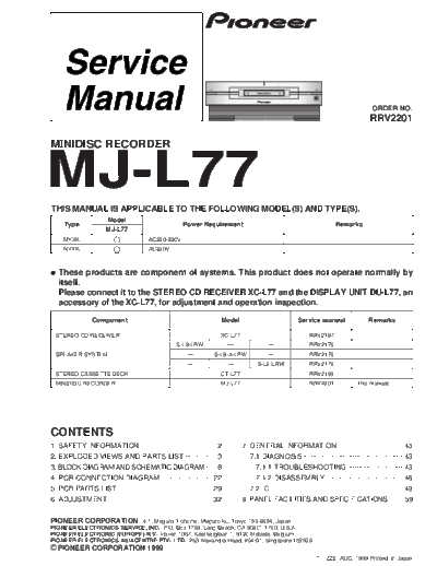 Pioneer MJ-L77  Pioneer MJ MJ-L77 MJ-L77.pdf