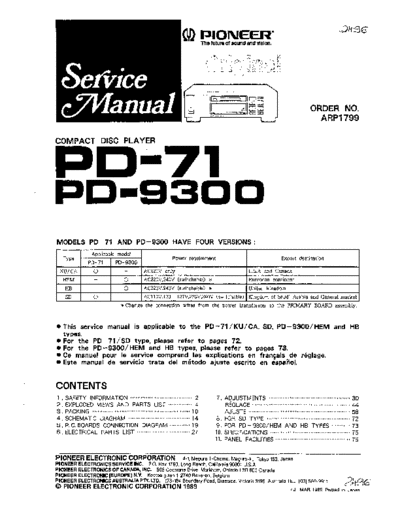 Pioneer PD-71, PD-9300  Pioneer PD PD-71 & PD-9300 PD-71, PD-9300.pdf