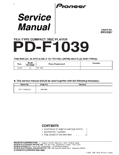 Pioneer PD-F1039.RRV2267  Pioneer PD PD-F1039 PD-F1039.RRV2267.pdf