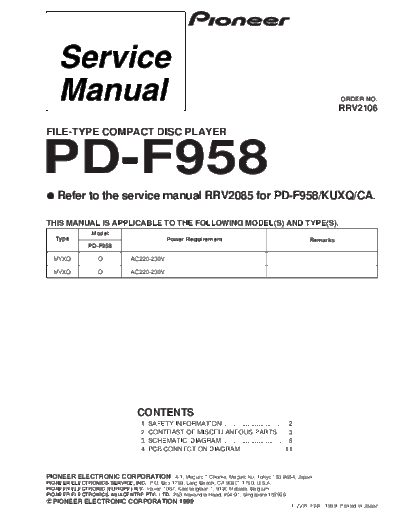 Pioneer PD-F958.RRV2106  Pioneer PD PD-F958 PD-F958.RRV2106.pdf