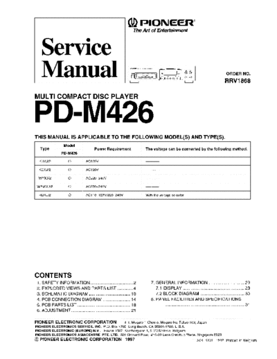 Pioneer PD-M426 (RRV1868)  Pioneer PD PD-M426 PD-M426 (RRV1868).pdf