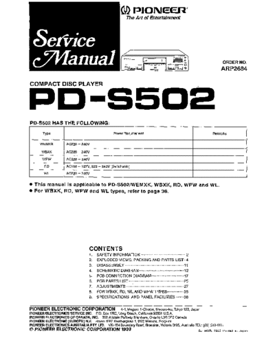 Pioneer PD-S502 (ARP2684)  Pioneer PD PD-S502 PD-S502 (ARP2684).pdf