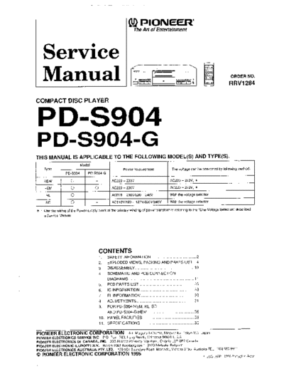 Pioneer PD-S904 (RRV1284)  Pioneer PD PD-S904 PD-S904 (RRV1284).pdf