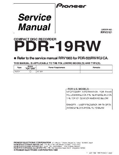 Pioneer PDR-19RW  Pioneer PDR PDR-19RW PDR-19RW.pdf