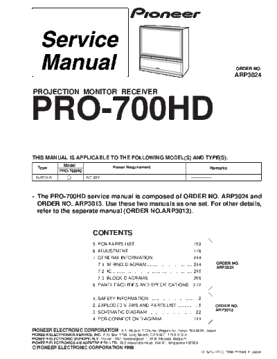 Pioneer PRO-700HD.2  Pioneer PRO PRO-700HD PRO-700HD.2.pdf