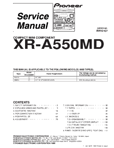 Pioneer XR-A550MD  Pioneer XR XR-A550MD XR-A550MD.pdf
