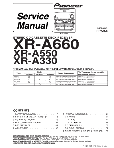 Pioneer XR-A660  Pioneer XR XR-A660 XR-A660.PDF