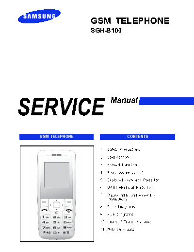 Samsung SGH-B100 service manual  Samsung GSM Samsung SGH-B100 service manual.pdf