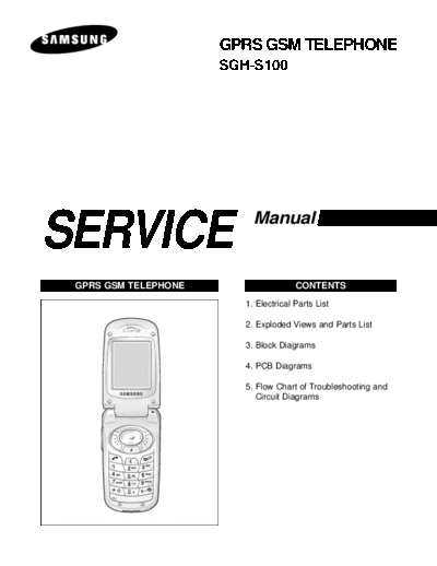 Samsung SGH-S100 service manual  Samsung GSM Samsung SGH-S100 service manual.pdf