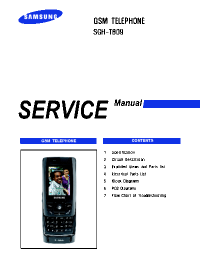 Samsung SGH-T809 service manual  Samsung GSM Samsung SGH-T809 service manual.pdf