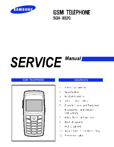 Samsung SGH-X820 service manual  Samsung GSM Samsung SGH-X820 service manual.pdf