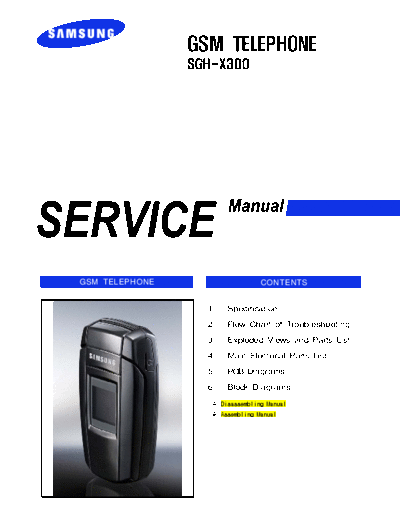 Samsung X300 SVC Manual  Samsung GSM X300 X300_SVC_Manual.rar