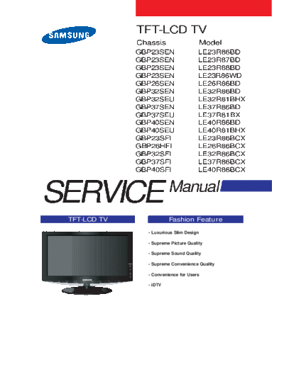 Samsung GBP23SEN CHASSIS LE32R86BD LCD TV SM.part2  Samsung LCD TV GBP23SEN  chassis SAMSUNG GBP23SEN CHASSIS LE32R86BD LCD TV SM.part2.rar