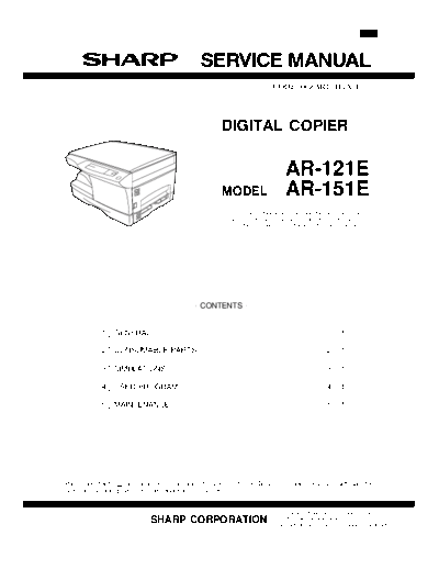 Sharp AR-151E AR121E SM  Sharp Copiers AR121E_151E AR-151E_AR121E_SM.pdf